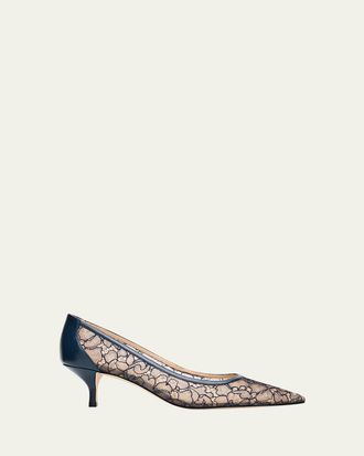 Stuart Weitzman 50mm Stuart Power Lace Pumps