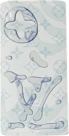 Louis Vuitton Light Blue Coated Canvas Long Wallet (Bi-Fold) (Pre-Owned)