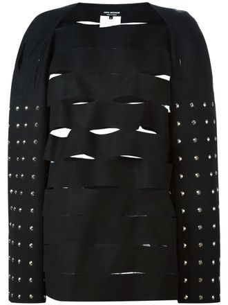 Junya Watanabe cut-out studded sweater - women - Polyester/Wool - M - Black