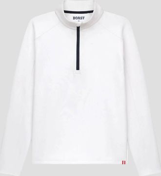 Boast Mens Peak Quarter Zip Sweatshirt In White