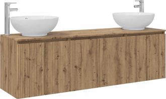 vidaXL Juego De Muebles De Ba&ntilde;o 3 Uds. Roble Artisan Vidaxl