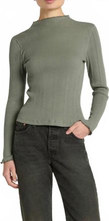 Nation Ltd Brenna Mock Neck Top In Castor Grey