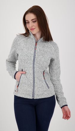 Deproc Strickfleecejacke DEPROC ACTIVE KIRKVALE X WOMEN, Damen, Gr. 40/42 (M), grau (hellgrau), 100% Polyester, bequem, gerader Abschluss mit Gummizug, Jacke