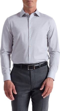 Bugatchi James OoohCotton Space Dye Button-Up Shirt in Platinum at Nordstrom, Size Xx-Large