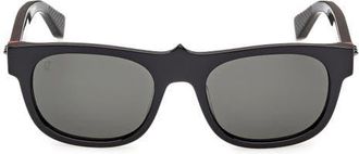 Christian Louboutin 54mm Square Sunglasses in Black/Gunmetal/Bilayer Black at Nordstrom