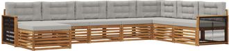 vidaXL Conjunto De Sof&aacute;s De Exterior 8 Uds. Natural Y Gris Claro Vidaxl