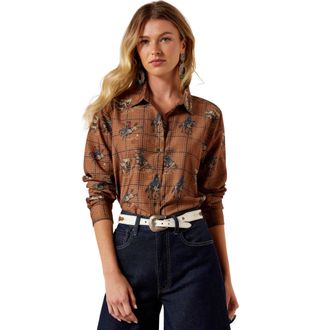 Ariat Womens Homestyle Western Shirt Long Sleeve in Glen Plaid Rodeo, Size 2X-Large, by Ariat