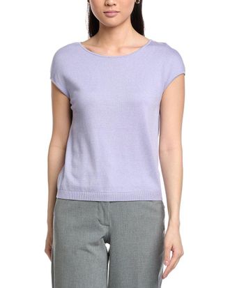St. John Open Neck Cashmere-Blend Sweater