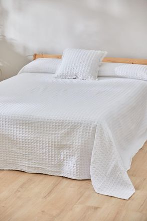 Calma House Colcha color blanco 270x280 para Cama de 160-200
