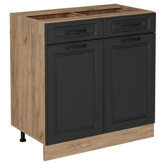 Vicco Mueble Bajo De Cocina R-line, Antracita Casa De Campo, 80 Cm Sin Encimera Vicco