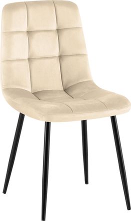 Clp Clp - Silla De Comedor Antibes Tapizada En Terciopelo Blanco Crema