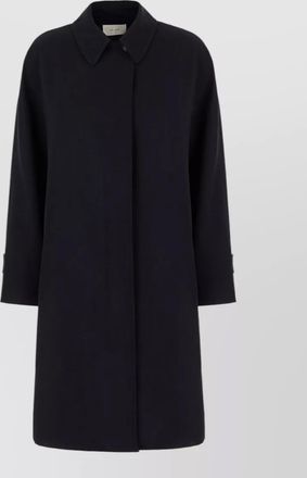 The Row long wool coat tailored buttoned cuffs collar