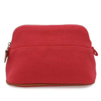Herm&egrave;s Fuchsia Canvas Pouch (Pre-Owned)