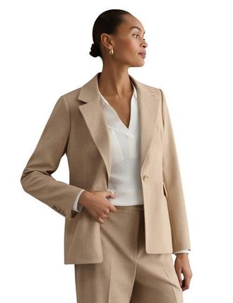 Hobbs London Ashleen Single-Breasted Blazer in Neutral at Nordstrom, Size 16