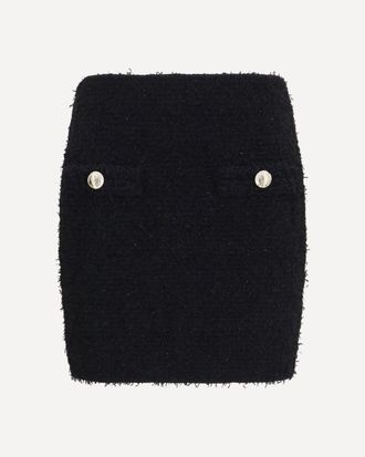 Balmain Tweed Mini Skirt with logo buttons Female 38