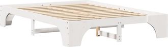 vidaXL Bed Frame White 207 x 167 x 30 cm Solid pine wood Vidaxl