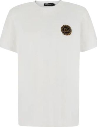 Dolce & Gabbana T-shirt met ronde hals - Heren - T-shirts - Wit - 3XL - Katoen - Tops