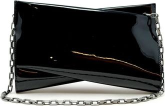 Christian Louboutin Black Patent Loubitwist Clutch Bag