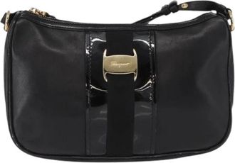 Ferragamo Pre-owned Leren Schoudertas - Dames - Vintage Schoudertas - Zwart - ONE Size - Leer - Vintage