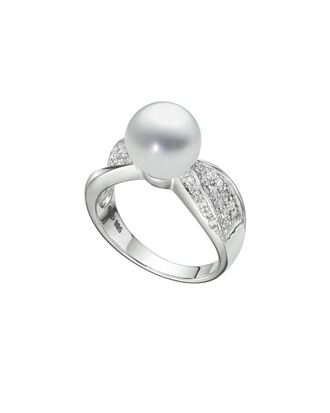 Belpearl Belpearl Silver White Topaz 9Mm Pearl Ring