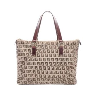 Fendi Pre-owned Zucchino Canvas Leather Tote Bag - Pre-owned - Mujer - Beige - ONE SIZE