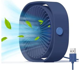 OEM Mini Ventilador Port&aacute;til Silencioso Con 3 Velocidades Ajustables, Alimentado Por Usb, Para El Hogar Y La Oficina (azul)