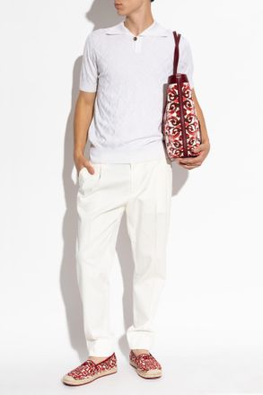 Dolce & Gabbana Pleated Trousers, Mens, Cream