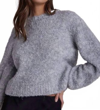 Bella Dahl Long Sleeve Crew Sweater In Heather Stone