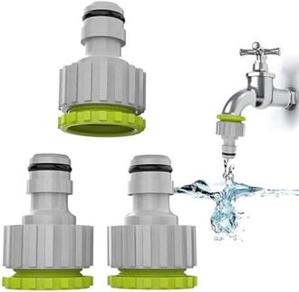 No Brand 3 Adaptadores Para Grifo De Cocina - Adaptador De Grifo De Agua De Conexi&oacute;n R&aacute;pida - Grifo De Jard&iacute;n 2 En 1 - Conexi&oacute;n Roscada - Conexi&oacute;n De Grifos/tu