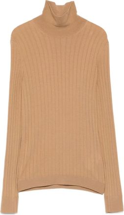 Moncler Top a coste con applicazione - Marrone