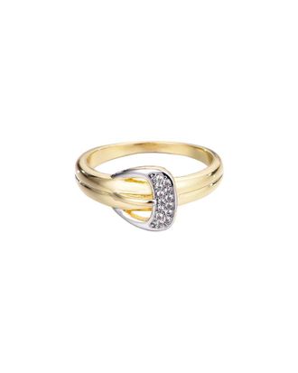 Adornia Adornia 14K Plated Cz Buckle Ring