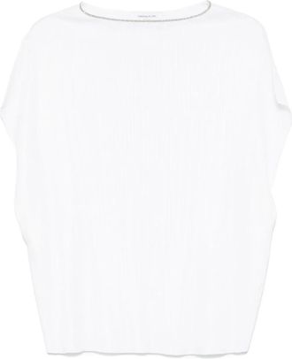 Fabiana Filippi T-shirt con perline - Bianco