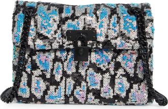 Kurt Geiger Leopard Pattern Sequined Mini Brixton Shoulder Bag in Open Grey at Nordstrom Rack