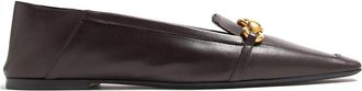 Saint Laurent Chris Flat - Dames - Ballerinas - Bruin - 38 1/2 EU - Leer - Schoenen