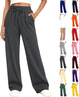 Generic Joggers For Women Uk Womens Clothing Ladies Jogging Bottoms With Pockets Running Sweatpants Workout Gym Sports Fleece Lined Tracksuit Bottoms Wide Leg