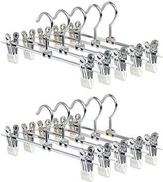 OEM Perchas Met&aacute;licas Para Pantalones - 10 Unidades - Con 2 Pinzas Desmontables - 30 Cm De Largo - Aptas Para Faldas - Estilo A