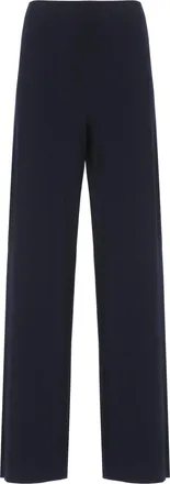Norma Kamali Blue Elastic Waist Straight-Leg Pants