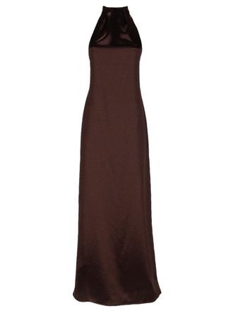 Alysi Neutrals Halter Floor Length Dress