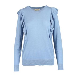 Michael Kors Mouwloos Cropped Sweatshirt - Dames - Ronde hals truien - Blauw - L - Truien & Vesten
