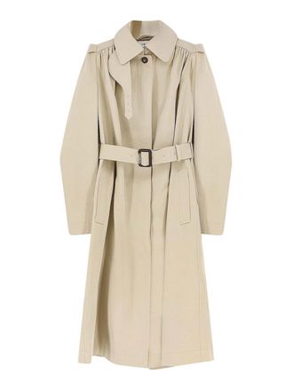Alexander McQueen Cotton Trench Coat With Puff Sleeves