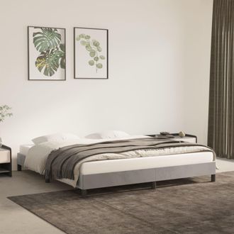 vidaXL Vidaxl - Estructura De Cama Sin Colch&oacute;n Terciopelo Gris Claro 180x200 Cm