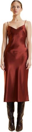 Cynthia Rowley Satin Slip Dress in Rust at Nordstrom, Size 2
