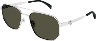Alexander McQueen Green Pilot Mens Sunglasses AM0458S 003 58