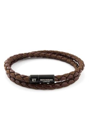 Tateossian Mens Double Wrap Bracelet in Brown at Nordstrom, Size Large