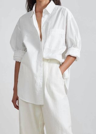 Apiece Apart Oversized Button Down Shirt In Cream