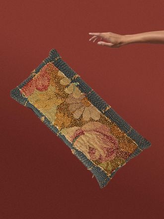 By Walid 19th-Century Napolean III Aubusson Tapestry and Linen Cushion (19.5in/50cm)
