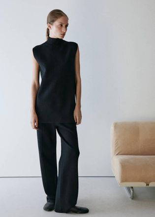 Mango Pantaloni pigiama punto Milano nero - Donna - S - MANGO