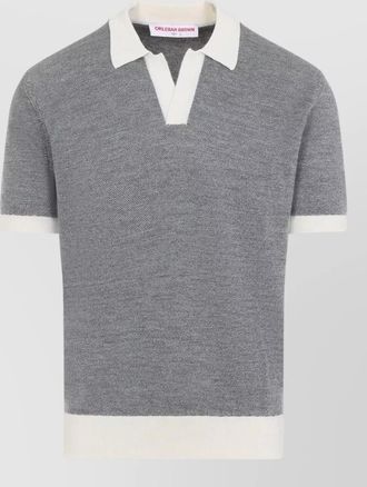 Orlebar Brown horton short sleeve knit contrast collar