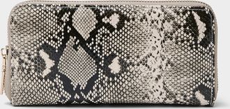 Simons Womens Croc-textured zipped wallet