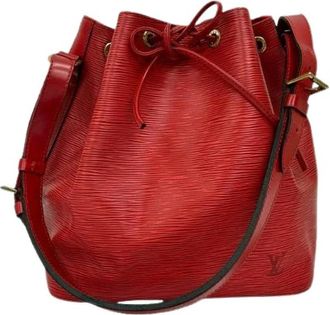 Louis Vuitton Pre-owned Bucket Bag - Dames - Vintage Tas - Rood - ONE Size - Leer - Vintage